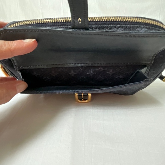 LOUIS VUITTON Vintage Juliette Mini Lin Monogram Canvas Crossbody Navy Blue - Picture 11 of 14